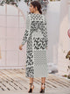 Graphic Pattern Wrap Tie Side Dress