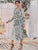 Graphic Pattern Wrap Tie Side Dress