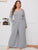 Plus Button Front Long Sleeve Jumpsuit