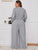 Plus Button Front Long Sleeve Jumpsuit