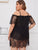 Plus Floral Lace Sheer Dress