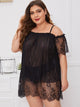 Plus Floral Lace Sheer Dress