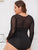 Plus Contrast Mesh Long Sleeve Teddy Bodysuit