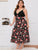 Plus Floral Print Contrast Lace Night Dress