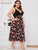 Plus Floral Print Contrast Lace Night Dress