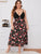 Plus Floral Print Contrast Lace Night Dress
