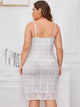 Plus Plaid Contrast Lace Dress