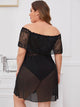 Plus Contrast Lace Mesh Dress