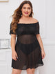 Plus Contrast Lace Mesh Dress