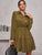 All Over Print Button Front Shirt Dress