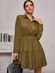 All Over Print Button Front Shirt Dress