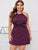 Plus Contrast Lace Halter Night Dress
