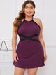 Plus Contrast Lace Halter Night Dress