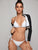 Zipper Front Long Sleeve Top With Tie Side Bikini Set