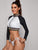 Zipper Front Long Sleeve Top With Tie Side Bikini Set