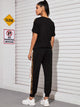 Leopard Panel Colo-Block Tee & Sweatpants