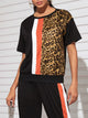 Leopard Panel Colo-Block Tee & Sweatpants
