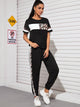 Leopard Panel Colo-Block Tee & Sweatpants