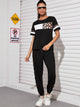 Leopard Panel Colo-Block Tee & Sweatpants