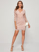 Floral Mesh Overlay Zip Back Dress