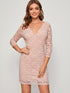 Floral Mesh Overlay Zip Back Dress