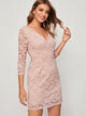 Floral Mesh Overlay Zip Back Dress