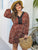 Plus Allover Print Contrast Lace A-line Dress