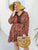 Plus Allover Print Contrast Lace A-line Dress