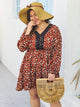 Plus Allover Print Contrast Lace A-line Dress