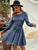 Belted Rib-knit Flared Hem Dress