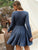 Belted Rib-knit Flared Hem Dress