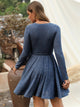 Belted Rib-knit Flared Hem Dress