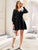 Bishop Sleeve Belted Layered Hem Dress