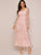 Polka-dot Embroidered Mesh Overlay Layered Hem Dress