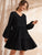 Pearls Beaded Bishop Sleeve Smock Dress