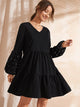 Pearls Beaded Bishop Sleeve Smock Dress
