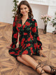 Floral Print Tie Wrap Dress