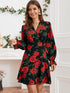 Floral Print Tie Wrap Dress