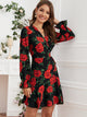 Floral Print Tie Wrap Dress