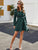 Notched Belted Buffalo Plaid Shirt Dress
