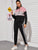 Contrast Sequin Panel Drawstring Hoodie & Sweatpants