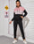 Contrast Sequin Panel Drawstring Hoodie & Sweatpants