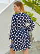 Plus Polka Dot Ruffle Wrap A-line Dress