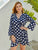 Plus Polka Dot Ruffle Wrap A-line Dress