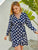 Plus Polka Dot Ruffle Wrap A-line Dress