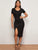 Solid Split Thigh Bodycon Dress