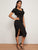 Solid Split Thigh Bodycon Dress