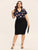 Plus Floral Print Combo Bodycon Dress