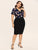 Plus Floral Print Combo Bodycon Dress