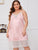 Plus Contrast Lace Satin Night Dress